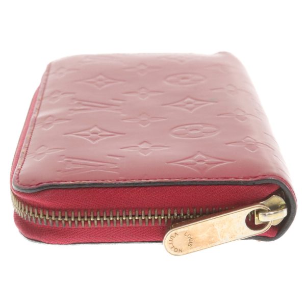 9224e120005 3a Louis Vuitton Pomme Damour Monogram Vernis Long Zip Wallet Leather Red