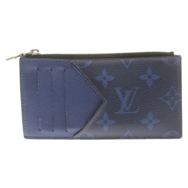 9224e270002 2 LOUIS VUITTON Taigarama Coin Card Holder Canvas Navy