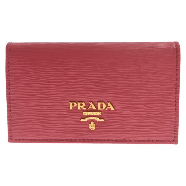 9224f100007 1 PRADA Saffiano Metal Card Case Leather Pink