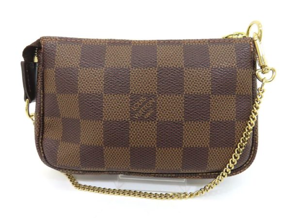 9230401601 Louis Vuitton Damier Ebene Mini Pochette Accessoire Pouch Brown