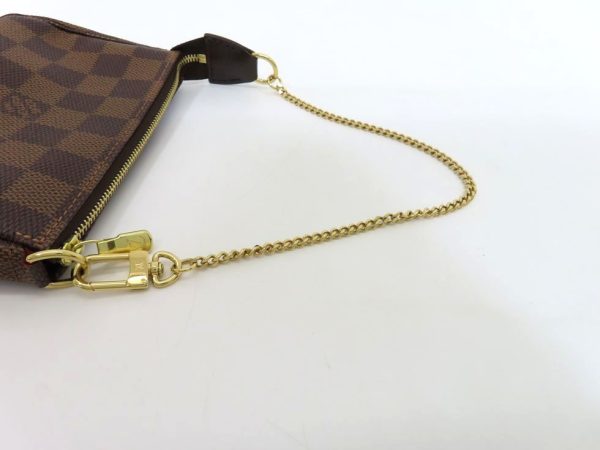 9230401601 08 Louis Vuitton Damier Ebene Mini Pochette Accessoire Pouch Brown