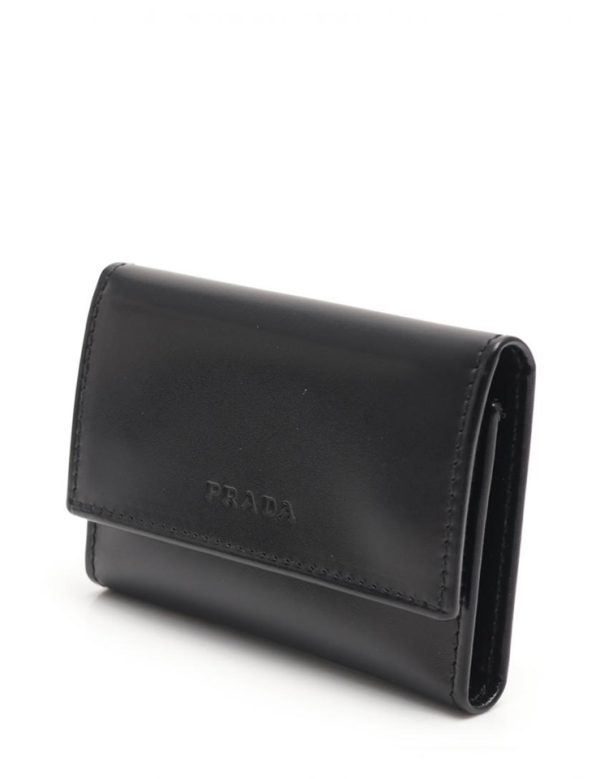 923103007284 2 Prada Vitello Box Leather Key Case Black