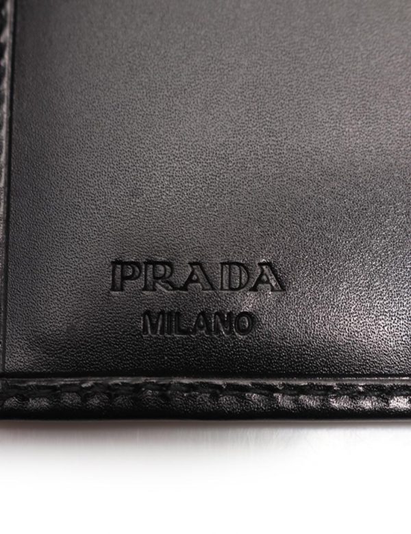 923103007284 5 Prada Vitello Box Leather Key Case Black