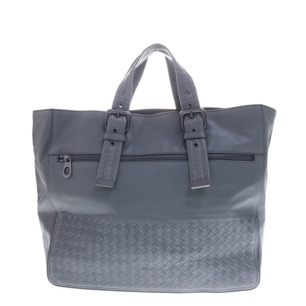 923103007286 3 Bottega Veneta Intrecciato Tote Bag Leather Gray