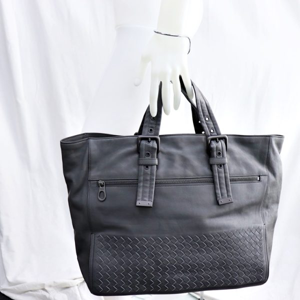 923103007286 8 Bottega Veneta Intrecciato Tote Bag Leather Gray