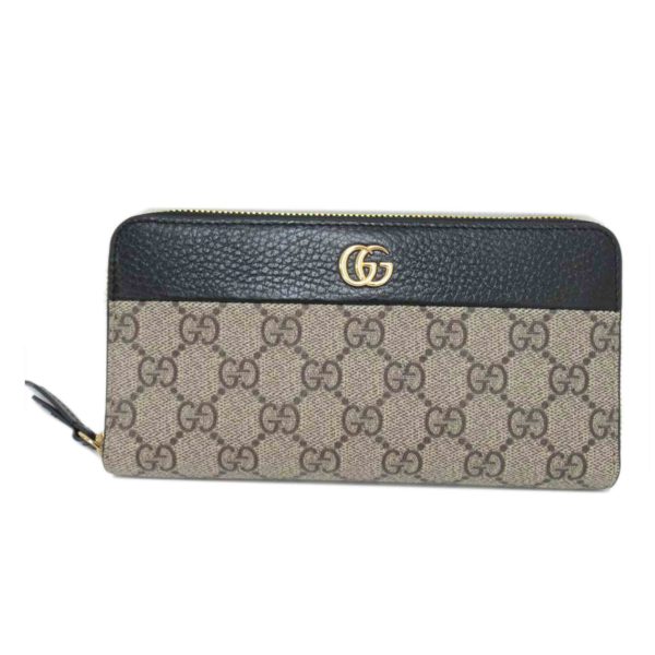 92449 1 Gucci Round Zipper Wallet GG Supreme Wallet Brown