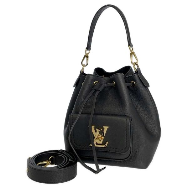 9257504 01 Louis Vuitton Lock Me Bucket 2way Shoulder Bag Black