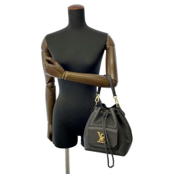 9257504 05 Louis Vuitton Lock Me Bucket 2way Shoulder Bag Black