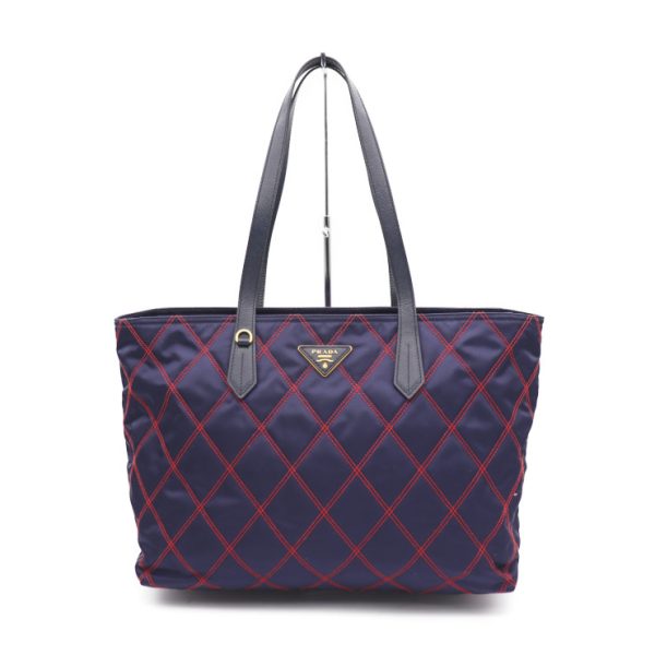 926023002266 1 PRADA Quilted Tote Bag Dark Blue