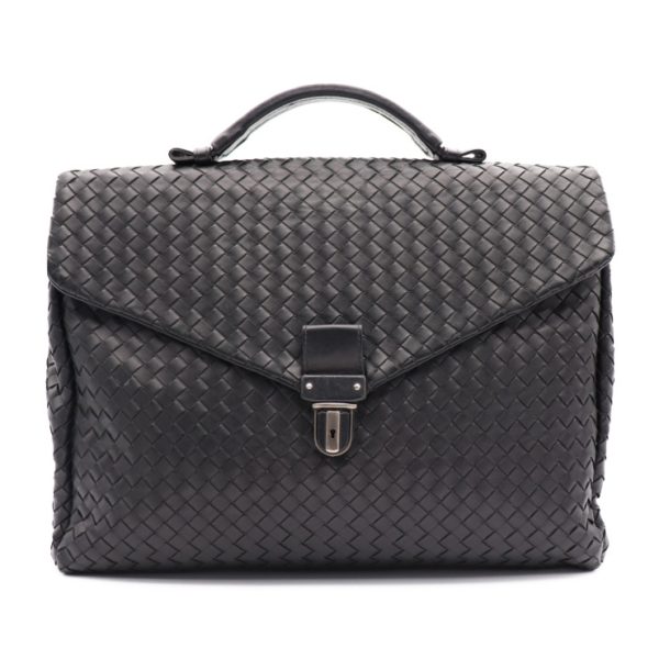 927023007298 2 Bottega Veneta Intrecciato Business Bag Leather Black