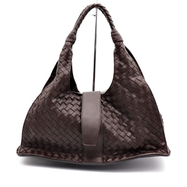 927033007326 1 Bottega Veneta Intrecciato Handbag Leather Brown