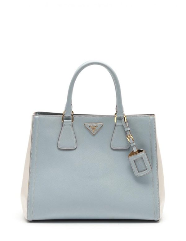 927083002180 1 Prada Leather Handbag Light Blue Ivory