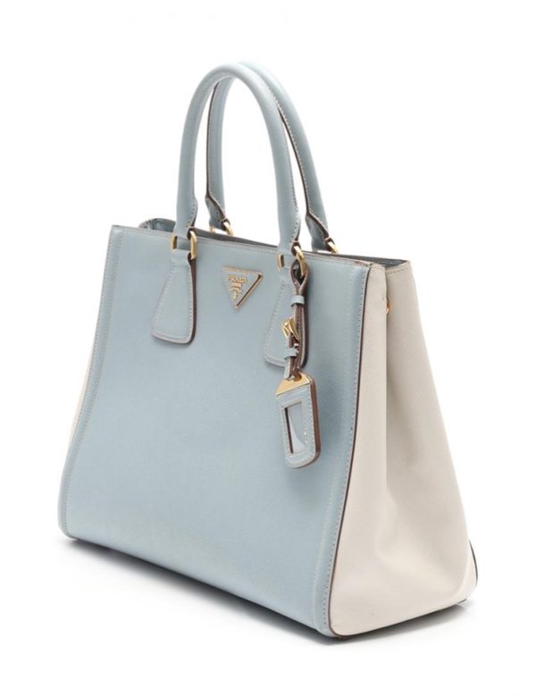 927083002180 2 Prada Leather Handbag Light Blue Ivory