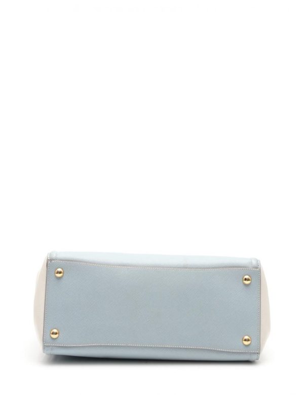 927083002180 4 Prada Leather Handbag Light Blue Ivory