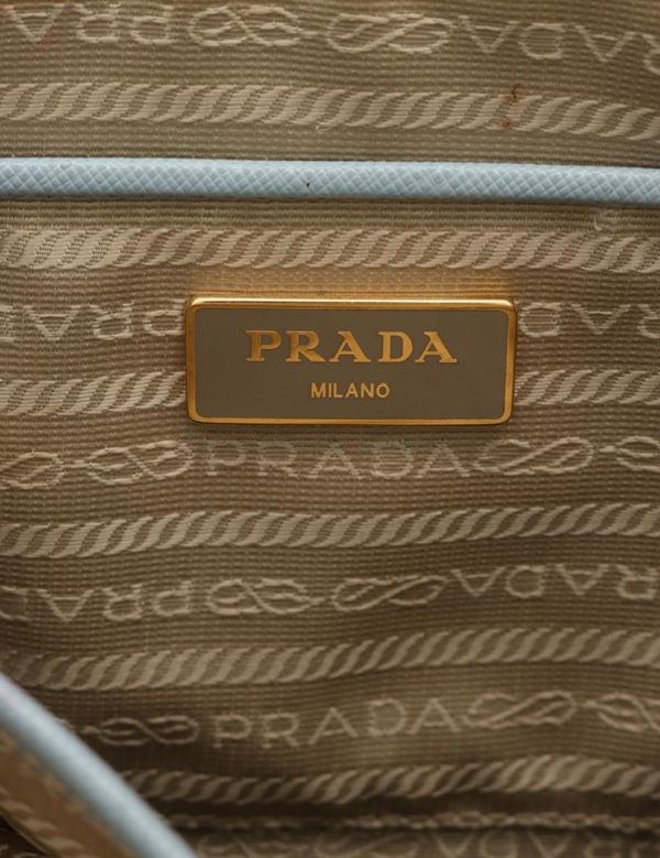 927083002180 6 Prada Leather Handbag Light Blue Ivory