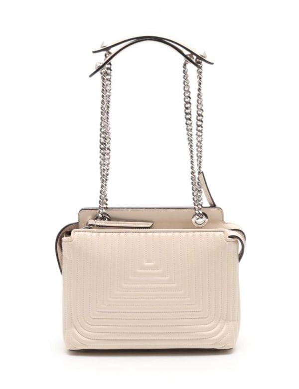 927083002184 3 Fendi Click Chain Nappa Leather Shoulder Bag Ivory