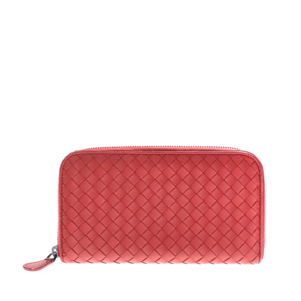 927083002186 1 Bottega Veneta Intrecciato Long Wallet Leather Red