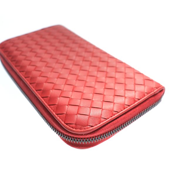 927083002186 6 Bottega Veneta Intrecciato Long Wallet Leather Red