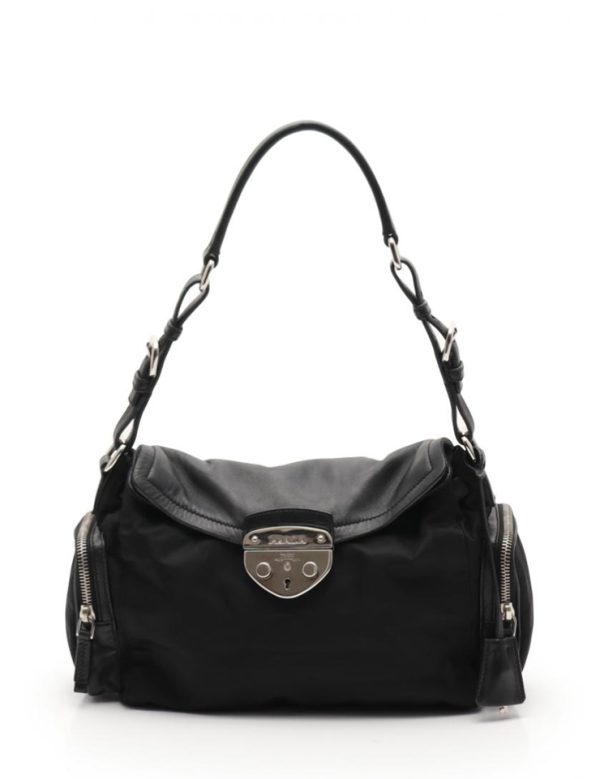 930073002007 1 Prada Leather Shoulder Bag Black