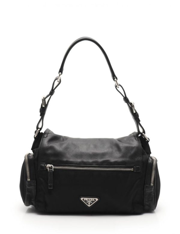 930073002007 3 Prada Leather Shoulder Bag Black