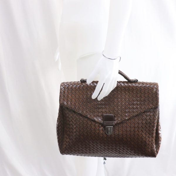 930103007358 9 Bottega Veneta Intrecciato Briefcase Leather Brown