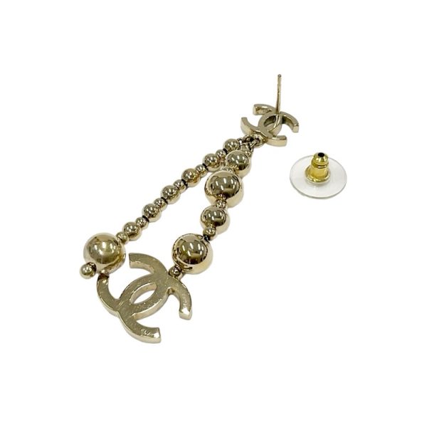 9325 3 Chanel Coco Mark Ball Earrings Gold