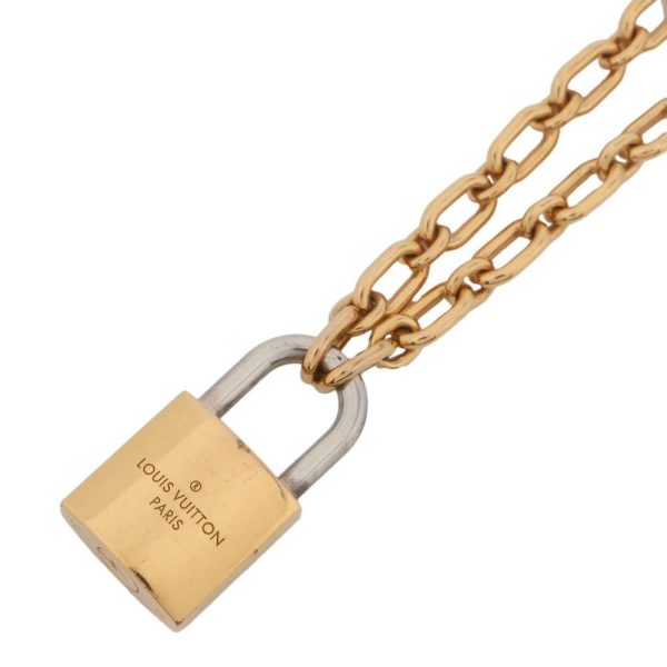 9370104 03 Louis Vuitton Lock Me Padlock Lock Motif Long Necklace Gold