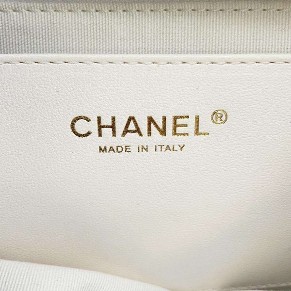 9373914 12 Chanel Matelasse Coco Mark Calf Leather Handbag White