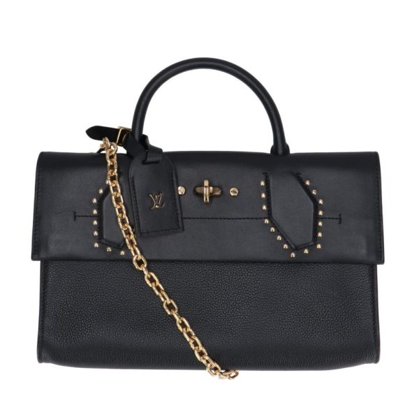 93797 1 Louis Vuitton Pochette City Steamer Handbag Black