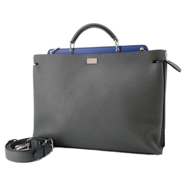 9395060 01 FENDI Peekaboo Essential Iconic 2way Shoulder Bag Gray