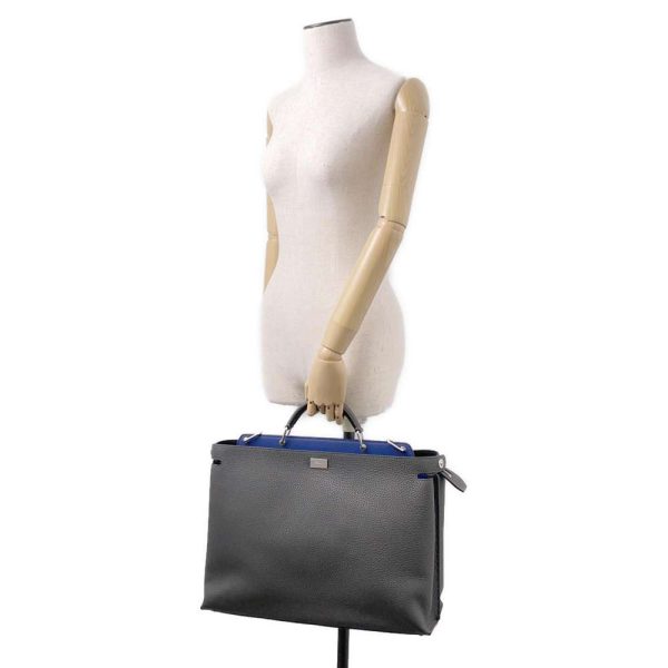 9395060 05 FENDI Peekaboo Essential Iconic 2way Shoulder Bag Gray