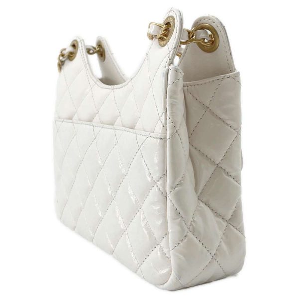 9397996 02 Chanel Chain Matelasse Coco Mark Shoulder Bag White