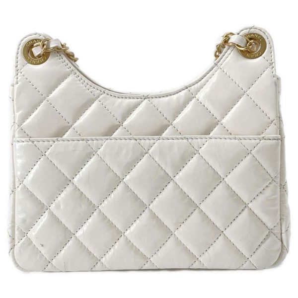 9397996 03 Chanel Chain Matelasse Coco Mark Shoulder Bag White