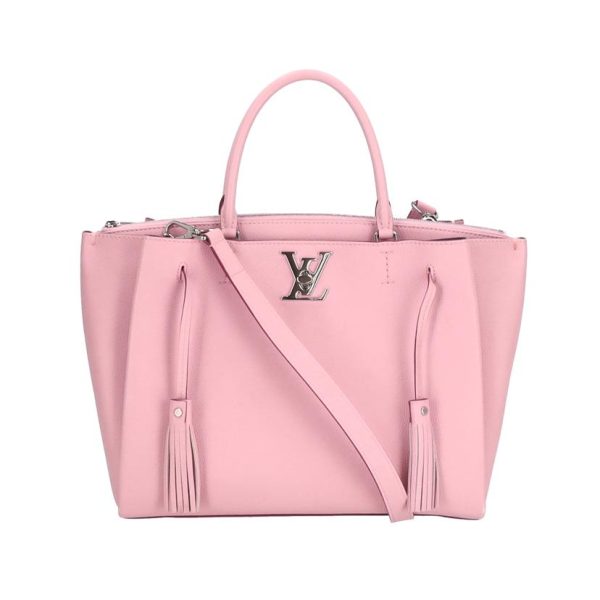 94015 1 Louis Vuitton Lock Me Tote Bag Leather Pink