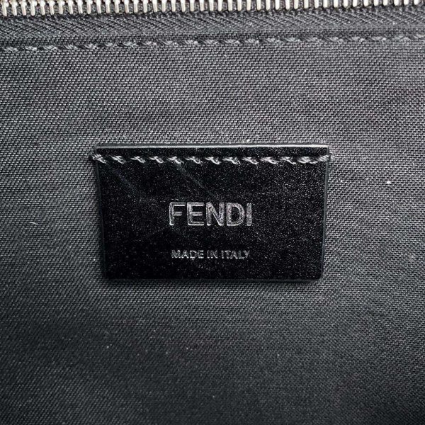 9409514 09 FENDI Logo Zucca Pattern Belt Bag Black