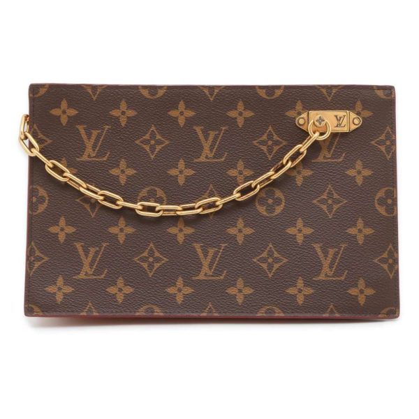 9447660 01 Louis Vuitton Chain Clutch Bag Brown