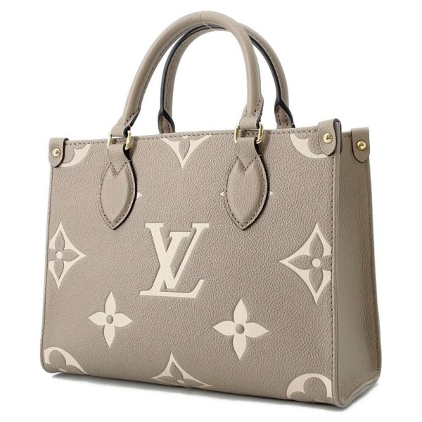 9458994 02 Louis Vuitton On the Go PM 2way Shoulder Tote Bag Tourterelle Crème