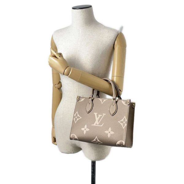 9458994 04 Louis Vuitton On the Go PM 2way Shoulder Tote Bag Tourterelle Crème