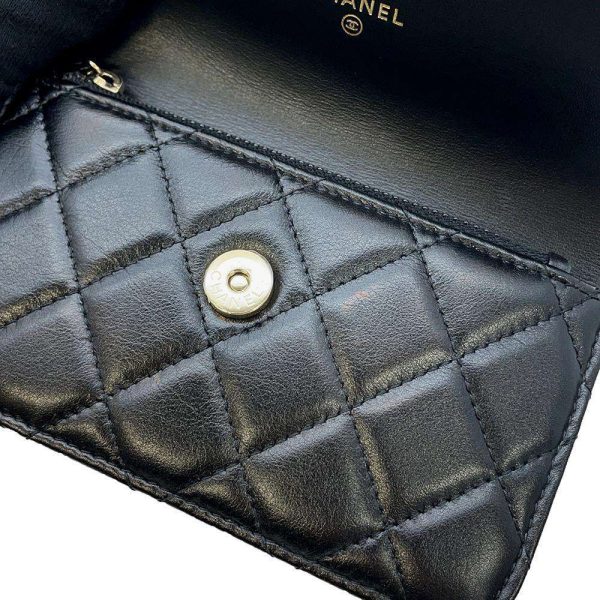 9461543 11 Chanel Shoulder Bag Matelasse Coco Mark Fake Pearl Lambskin Black