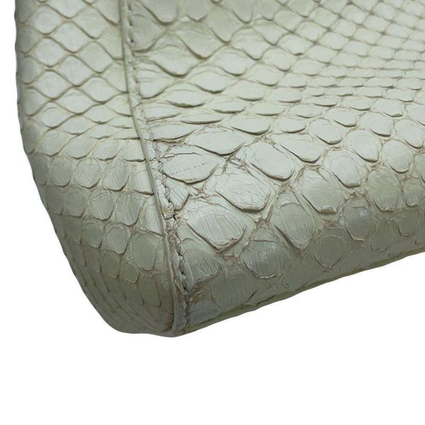 9463257 13 FENDI Peekaboo Python 2way Shoulder Bag White