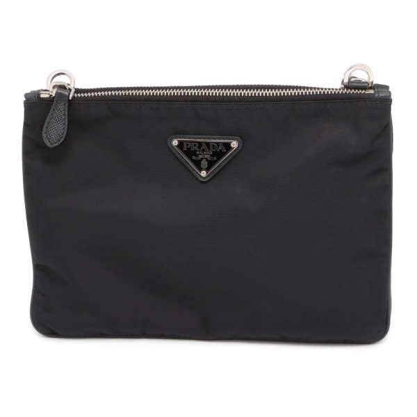 9463776 01 Prada Vitello DAINO VITDAINO Shoulder Bag Black