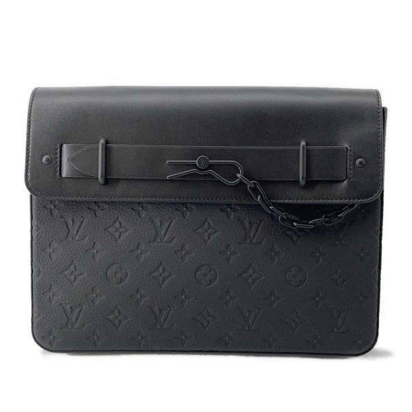 9463905 01 Louis Vuitton Pochette Steamer Clutch Bag Black