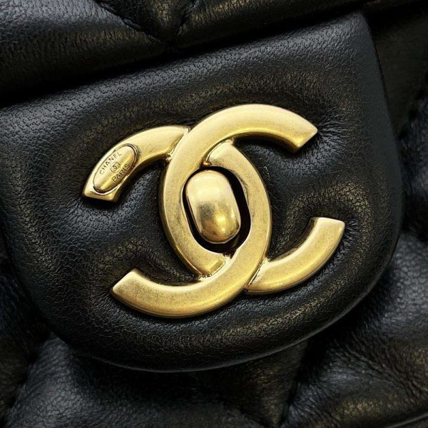 9463981 09 Chanel Chain Mini Matelasse Coco Mark Shoulder Bag Black