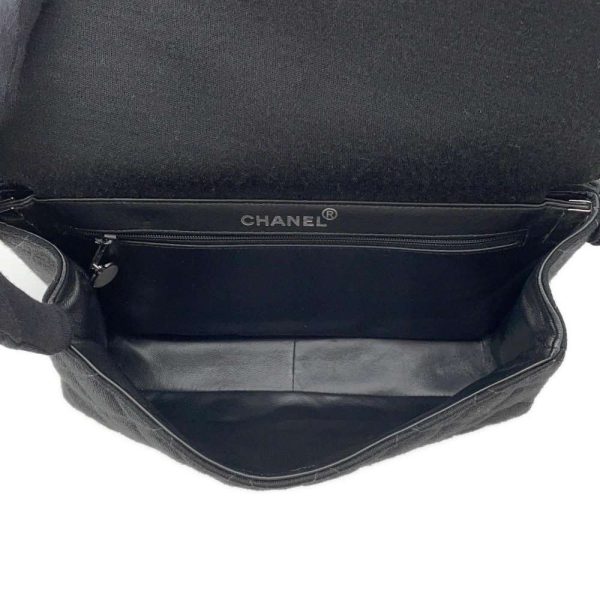 9464063 06 Chanel Shoulder Bag Double Face Matelasse Coco Mark Cotton Black