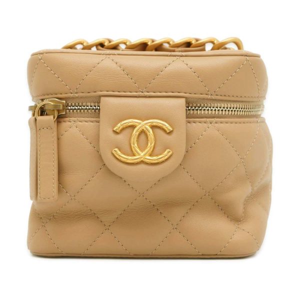 9464162 01 Chanel Matelasse Vanity Coco Mark Shoulder Bag Beige