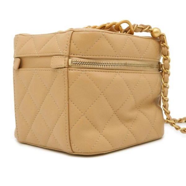 9464162 02 Chanel Matelasse Vanity Coco Mark Shoulder Bag Beige