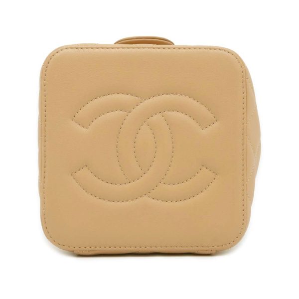 9464162 03 Chanel Matelasse Vanity Coco Mark Shoulder Bag Beige