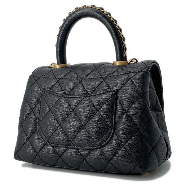 9496262 02 Chanel Coco Mark Top Handle Mini Flap Bag Black