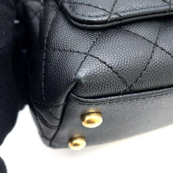 9496262 08 Chanel Coco Mark Top Handle Mini Flap Bag Black