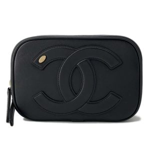 9499119 01 Chanel V Stitch Chain Shoulder Bag Black